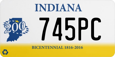 IN license plate 745PC