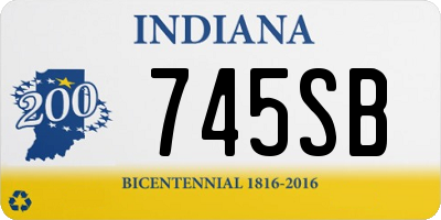 IN license plate 745SB