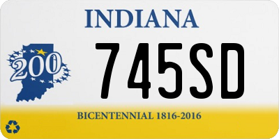 IN license plate 745SD