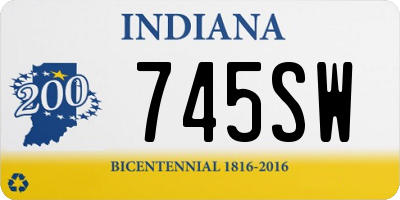 IN license plate 745SW