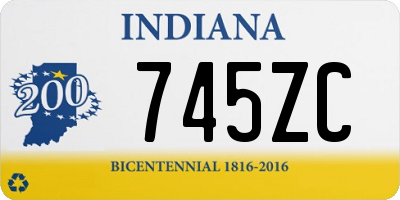 IN license plate 745ZC