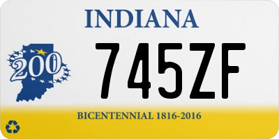 IN license plate 745ZF