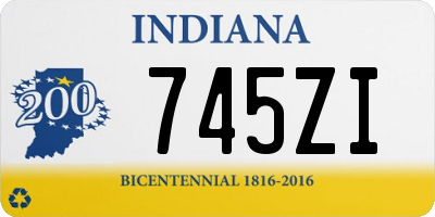 IN license plate 745ZI