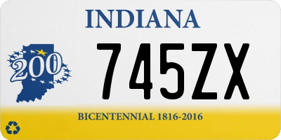 IN license plate 745ZX