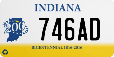 IN license plate 746AD
