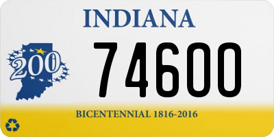 IN license plate 746OO