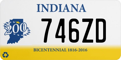 IN license plate 746ZD