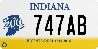 IN license plate 747AB