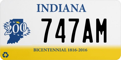 IN license plate 747AM