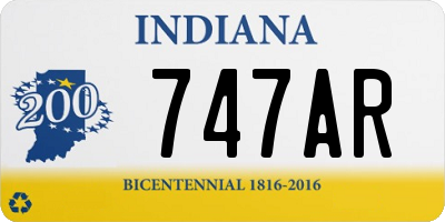 IN license plate 747AR