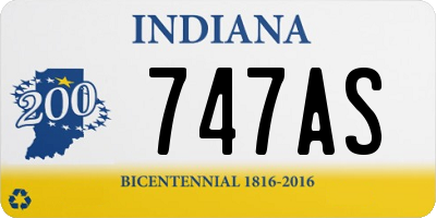 IN license plate 747AS