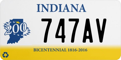 IN license plate 747AV