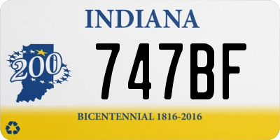 IN license plate 747BF