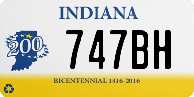 IN license plate 747BH