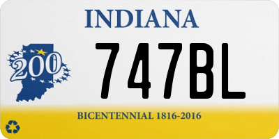 IN license plate 747BL