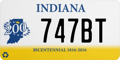 IN license plate 747BT