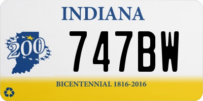 IN license plate 747BW