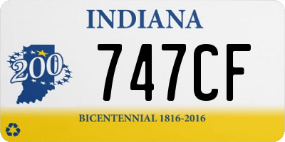 IN license plate 747CF