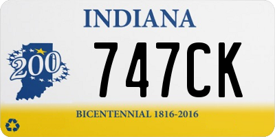 IN license plate 747CK