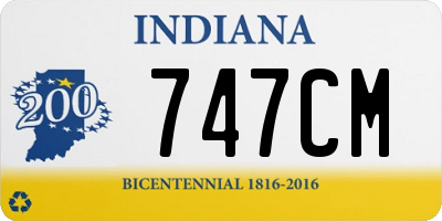 IN license plate 747CM