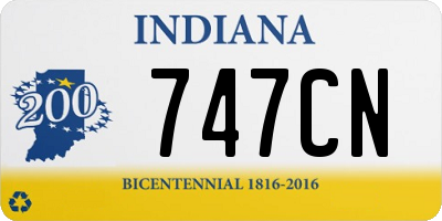 IN license plate 747CN