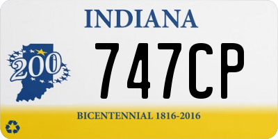 IN license plate 747CP