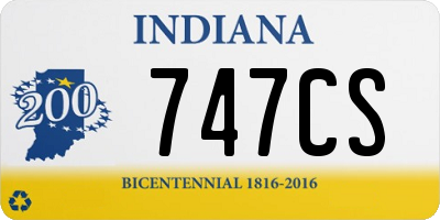 IN license plate 747CS