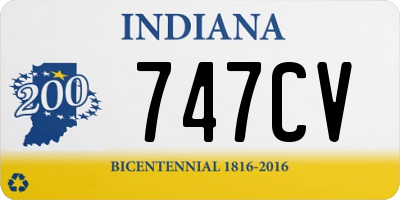 IN license plate 747CV