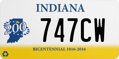 IN license plate 747CW