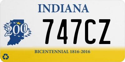 IN license plate 747CZ