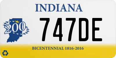 IN license plate 747DE