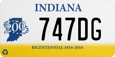 IN license plate 747DG