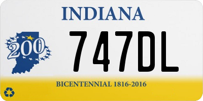 IN license plate 747DL