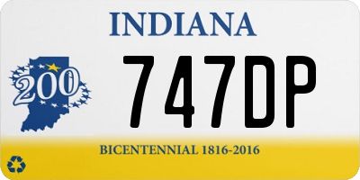 IN license plate 747DP