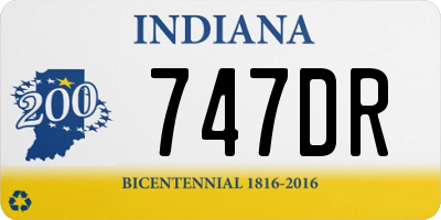 IN license plate 747DR