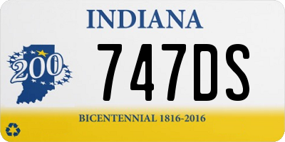 IN license plate 747DS
