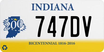 IN license plate 747DV