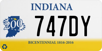 IN license plate 747DY
