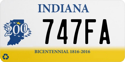 IN license plate 747FA