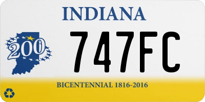 IN license plate 747FC