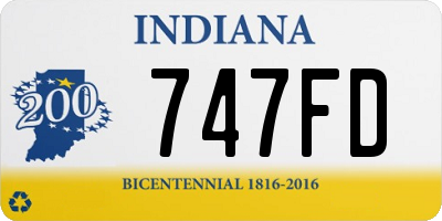 IN license plate 747FD