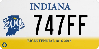 IN license plate 747FF