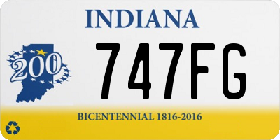 IN license plate 747FG