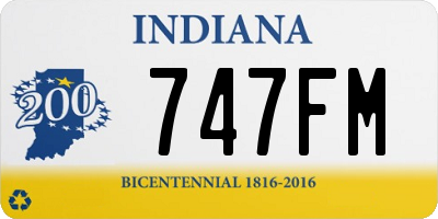 IN license plate 747FM