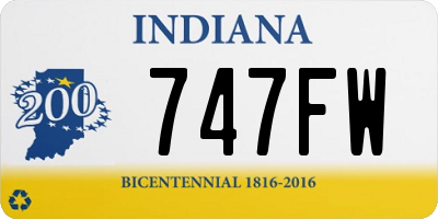IN license plate 747FW