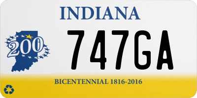 IN license plate 747GA