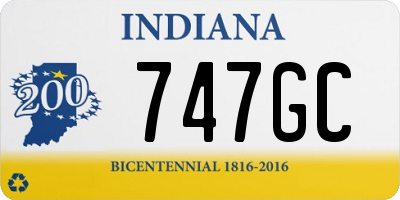 IN license plate 747GC