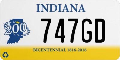IN license plate 747GD