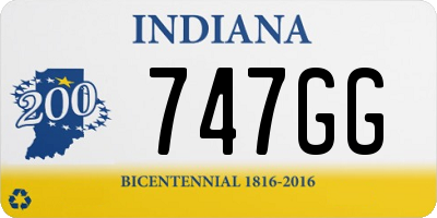 IN license plate 747GG