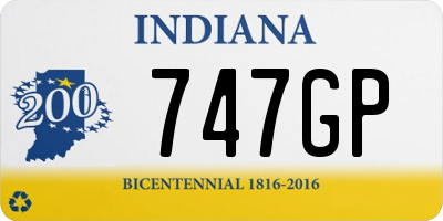 IN license plate 747GP